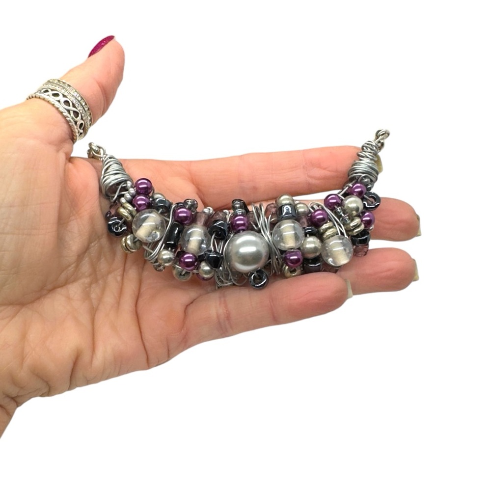 Host Pick Artesian(?) Made Silver Metal & Bead Ne… - image 8